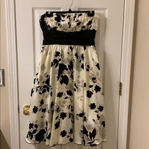 Black And White Strapless Dress